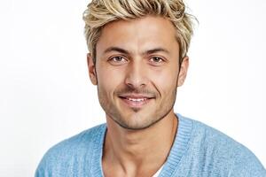 Portrait of a smiling man with blond hair photo
