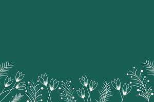 Floral border design with dark green background with white leaves and flower frame. Flower and leaf design used for posters ,cards, flyers, wedding invitations, invite, border, frame, banner vector