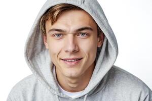 Portrait of a young man in a hoodie photo