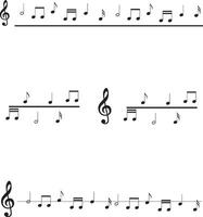 Music note text dividers, paragraph dividers, borders, frames and separators vector