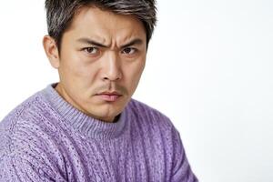 Close up of a man looking angry photo