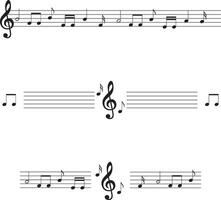 Musical notes text dividers, paragraph dividers, borders, frames and separators vector
