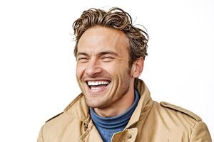 Portrait of a Man Laughing photo
