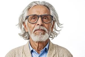 Portrait of a Senior Man with White Hair and a Beard photo