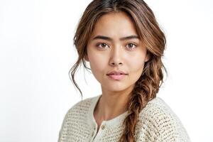 Portrait of a Young Woman with a Braid photo