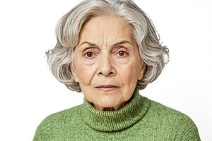 Portrait of a Senior Woman with a Serious Expression photo