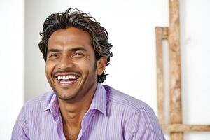 Portrait of a smiling young man photo