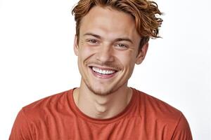 Portrait of a Handsome Young Man Smiling photo
