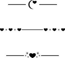 Heart text dividers, paragraph dividers, borders, frames and separators vector