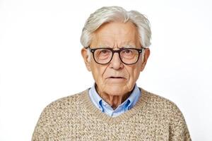 Portrait of an elderly man with a thoughtful expression photo