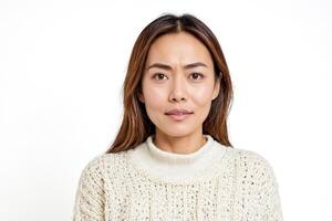 Portrait of a woman with a neutral expression photo