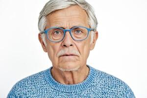 Senior Man Wearing Glasses Looking at the Camera photo