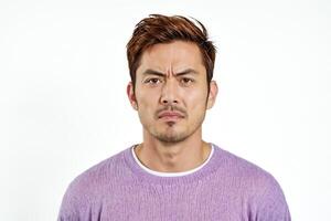 Portrait of a young man with a serious expression photo