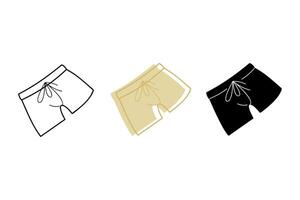 A small set with a swimming trunks in different colors. Clip art for your projects. vector