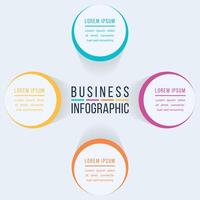Circle Infographic design 4 steps, objects, elements or options business information vector