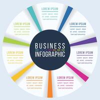 Circle Infographic design 7 Steps, objects, elements or options business information template vector