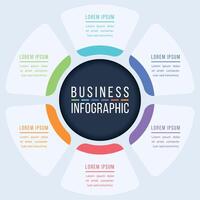 6 Options Infographic circle design 6 steps, objects, elements or options information business infographic template vector