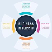 4 Options Infographic circle design 4 steps, objects, elements or options business information vector