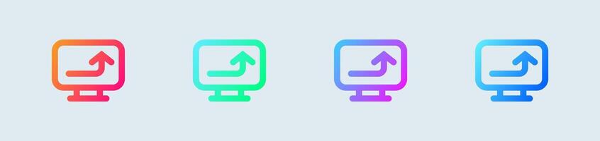 Upload line icon in gradient colors. Arrow signs illustration. vector