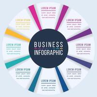 Circle Infographic design 8 Steps, objects, elements or options business information template vector