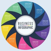 Infographic template 10 options, objects, elements or steps business information circle infographic design vector