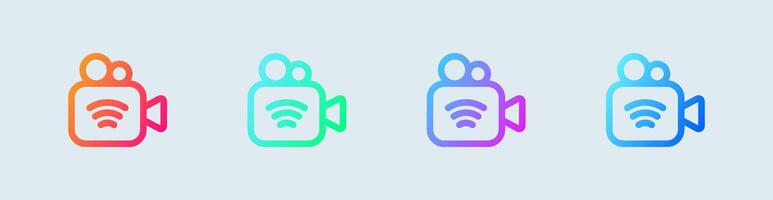 Broadcast line icon in gradient colors. Online signs illustration. vector