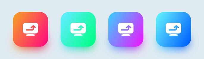 Upload solid icon in square gradient colors. Arrow signs illustration. vector