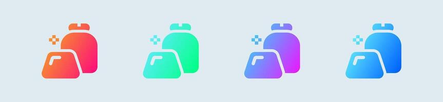 Gold solid icon in gradient colors. Wealth signs illustration. vector