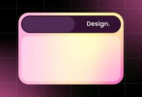 Futuristic design element in gradient colors. Pop up interface element. vector