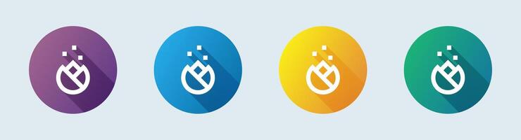 Meditation line icon in flat design style. Relaxation signs illustration. vector