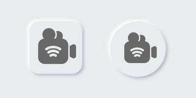 Broadcast solid icon in neomorphic design style. Online signs illustration. vector