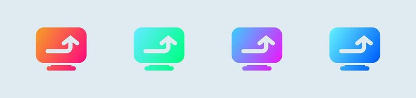 Upload solid icon in gradient colors. Arrow signs illustration. vector