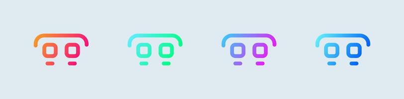 Dial line icon in gradient colors. Call signs illustration. vector