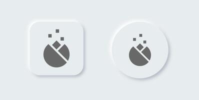 Meditation solid icon in neomorphic design style. Relaxation signs illustration. vector