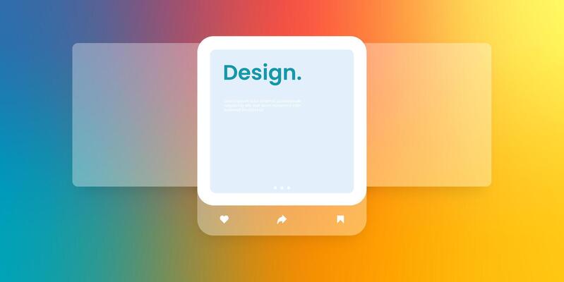 Social media mock up collection. Colorful social media interface.