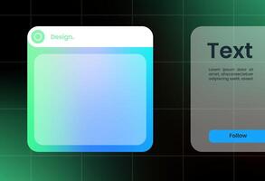 Futuristic design element in gradient colors. Pop up interface element. vector