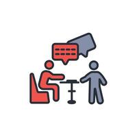 consultation icon. .Editable stroke.linear style sign for use web design,logo.Symbol illustration. vector