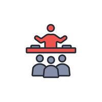 dj icon. .Editable stroke.linear style sign for use web design,logo.Symbol illustration. vector