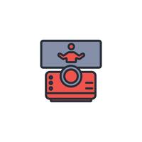 Projector icon. .Editable stroke.linear style sign for use web design,logo.Symbol illustration. vector