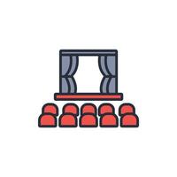stage icon. .Editable stroke.linear style sign for use web design,logo.Symbol illustration. vector