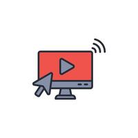 streaming icon. .Editable stroke.linear style sign for use web design,logo.Symbol illustration. vector