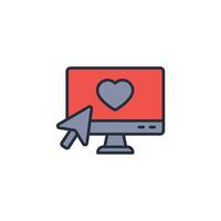 Click Like icon. .Editable stroke.linear style sign for use web design,logo.Symbol illustration. vector