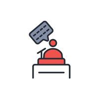 Speech icon. .Editable stroke.linear style sign for use web design,logo.Symbol illustration. vector