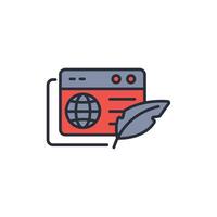 blog icon. .Editable stroke.linear style sign for use web design,logo.Symbol illustration. vector