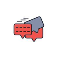 message icon. .Editable stroke.linear style sign for use web design,logo.Symbol illustration. vector