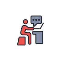 internet users icon. .Editable stroke.linear style sign for use web design,logo.Symbol illustration. vector