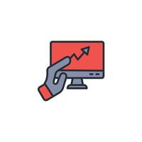 trending icon. .Editable stroke.linear style sign for use web design,logo.Symbol illustration. vector