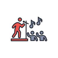 concert icon. .Editable stroke.linear style sign for use web design,logo.Symbol illustration. vector