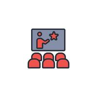 cinema icon. .Editable stroke.linear style sign for use web design,logo.Symbol illustration. vector