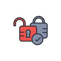 access lock icon. .Editable stroke.linear style sign for use web design,logo.Symbol illustration. vector